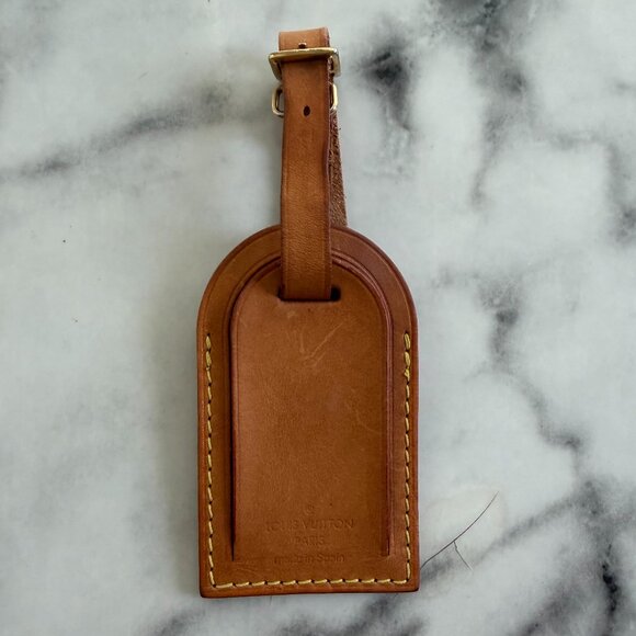 Louis Vuitton Luggage Tag Vachetta Leather Honey Patina w/ Dustbag - Picture 3 of 7